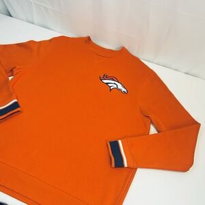 Denver Broncos Sweatshirt Men's Large Orange Embroidered Majestic